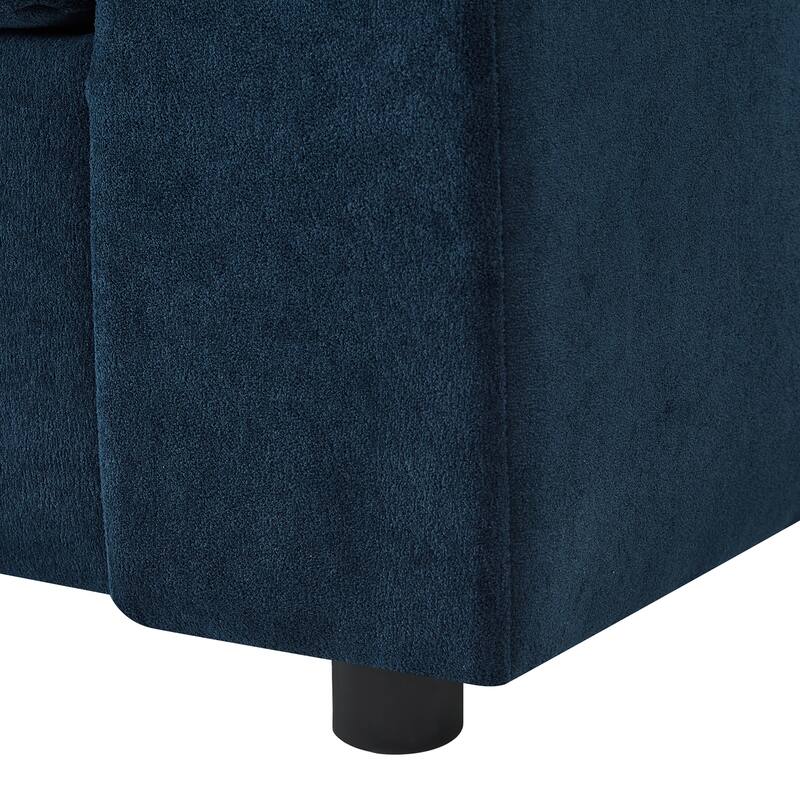 Modern Multifunctional Armchair Chaise Lounge with Movable Ottoman by Harper&Bright Designs