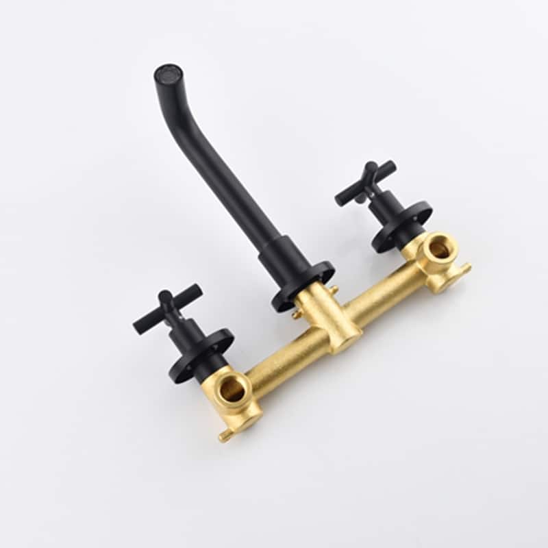 PROOX 360 Rotation Double Handle Wall Mounted Bathroom Faucet