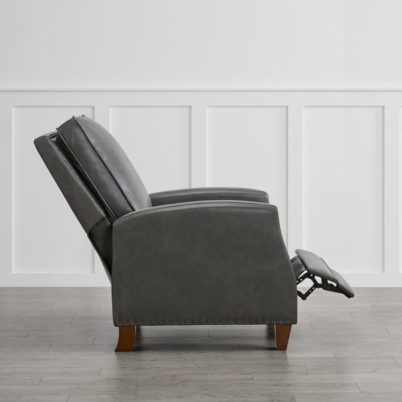 Spruce & Spring Alston Push Back Recliner Chair with Nailhead Trims for Living Room