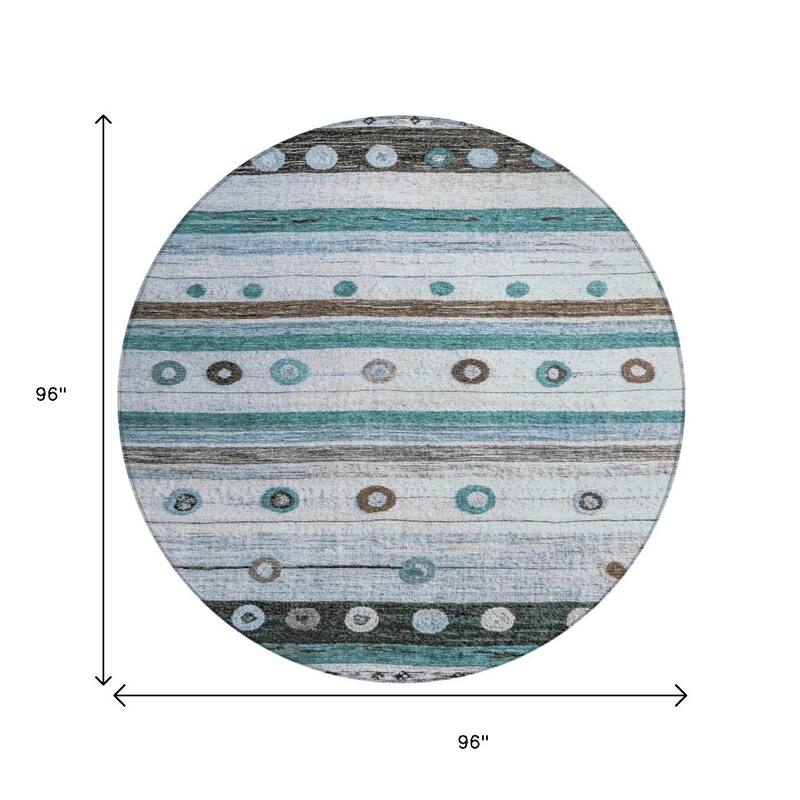 HomeRoots Striped Transitional Rectangle Outdoor Rug