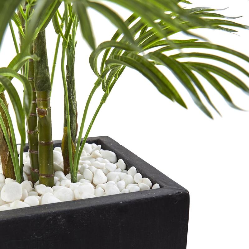 Artificial Palm Tree 4.5ft Indoor Outdoor UV Resistant with Planter, Modern Decor - 4.5ft.