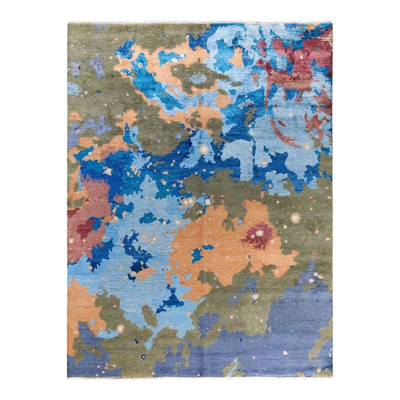 Ikat One-of-a-Kind Hand-Knotted Area Rug, Multicolor - 9' 2" x 12' 1"