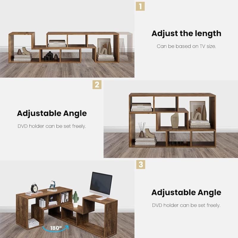 Mieres Modern Entertainment Center with Open Storage Shelves, TV Console Stand - n/a