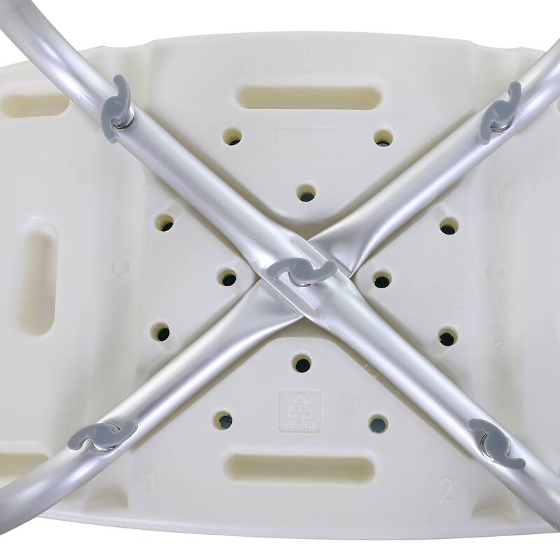Homcom 6-Level Adjustable Curved Bath Stool Spa Shower Chair Non-Slip Design for the Elderly, Injured, & Pregnant Women