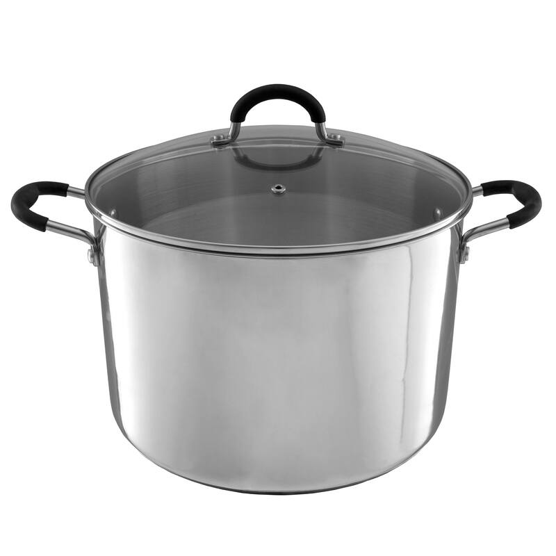 12-Quart Stainless-Steel Stock Pot - Large Capacity Cookware with Lid by Classic Cuisine
