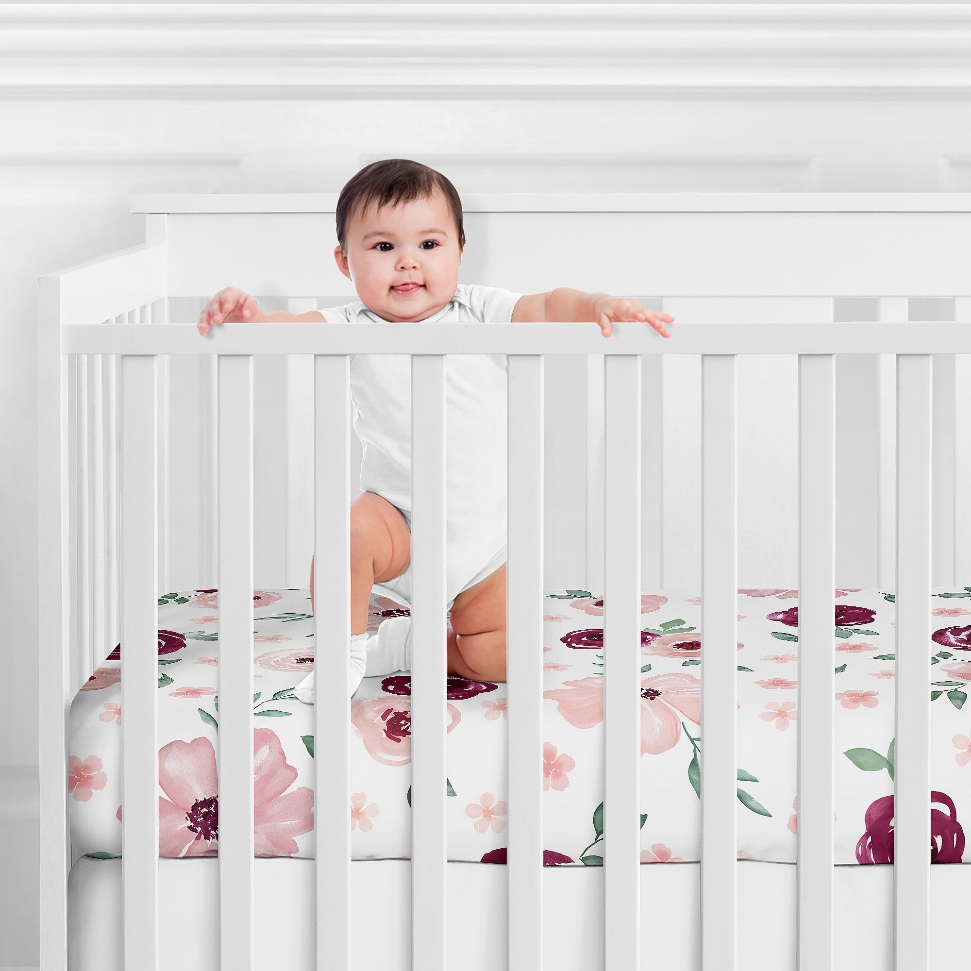 Maroon crib clearance sheet