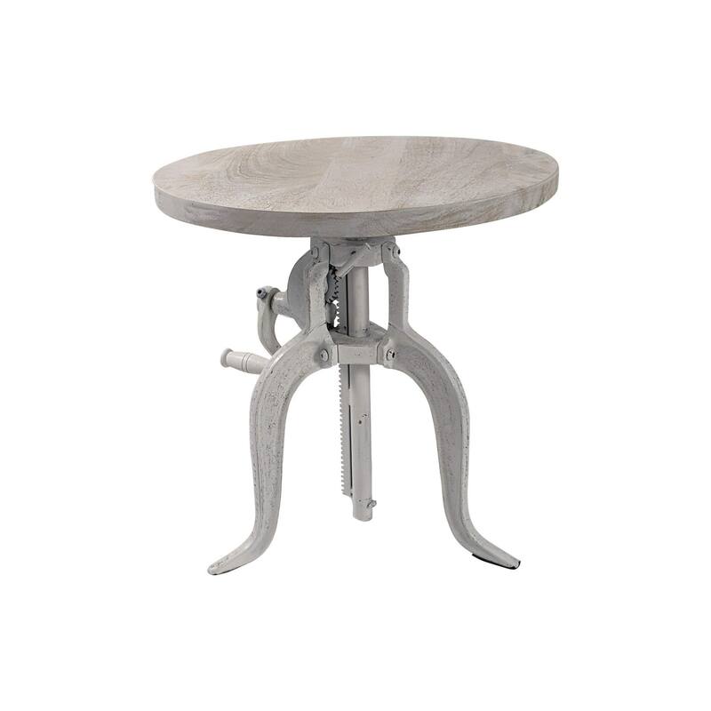 Rustic Style Adjustable Accent Table - 19" - White