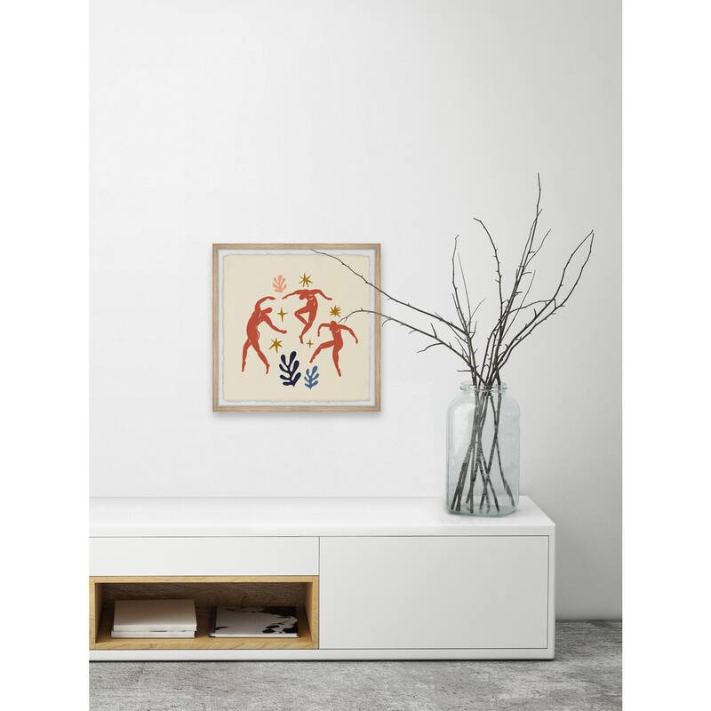 Human and Plants Interact Framed Wall Art, Nature-Inspired Accent - Refreshing Botanical Touch for Your Walls