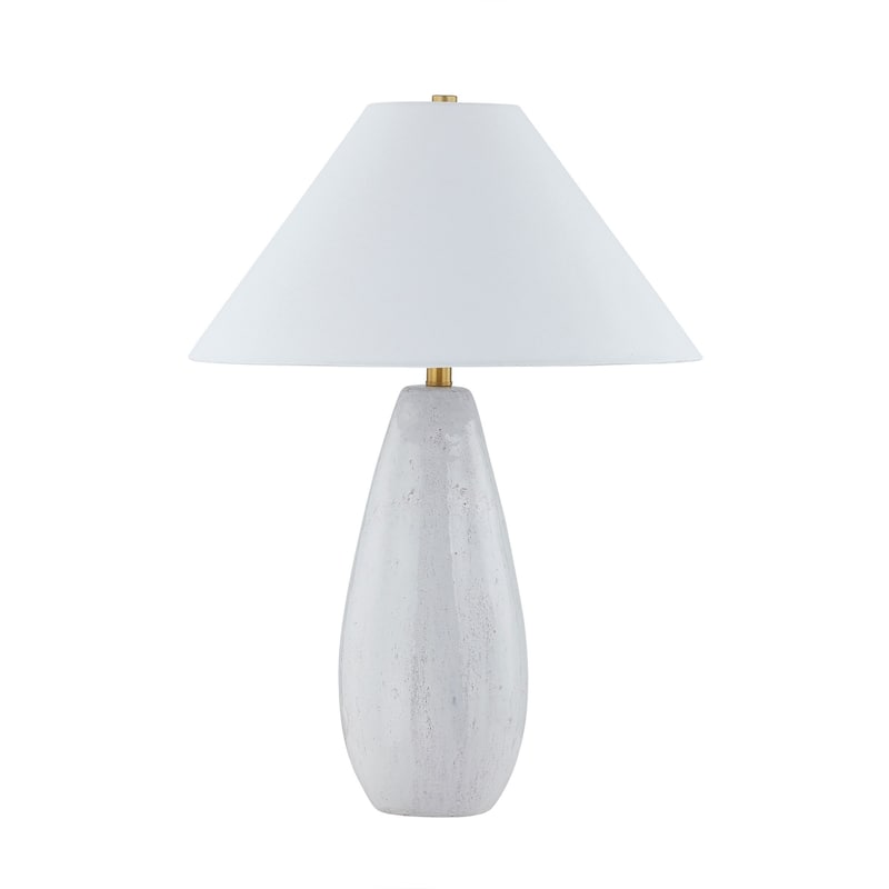 Veda 28" Table Lamp with Linen Shade, White