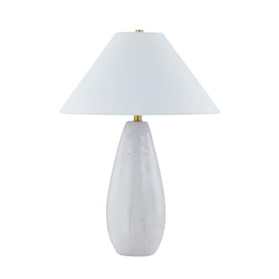 Veda 28" Table Lamp with Linen Shade, White