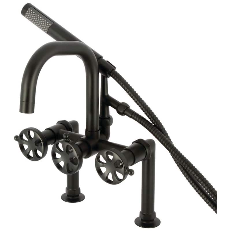Kingston Brass AE840.RX Belknap Deck Mounted Tub Filler with Built-In - Matte Black