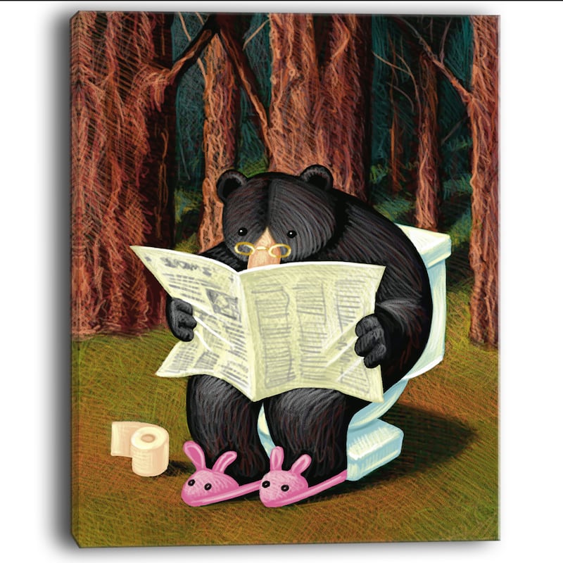 Bear in the Woods - Animal Digital Art Canvas Print