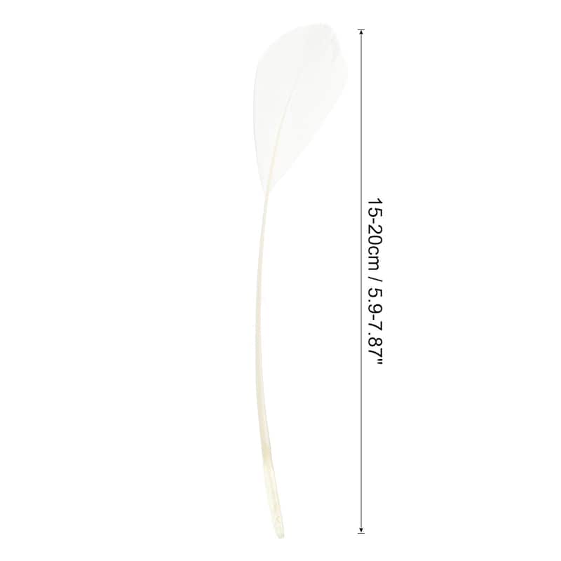 6-8 Inch Goose Feathers, 100 Pack Bulk Natural Feathers Style 4 - 6-8 Inch - White