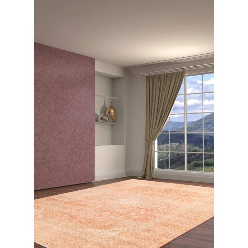 ECARPETGALLERY Hand-knotted Antalya Vintage Light Red Wool Rug - 9'6 x 12'10