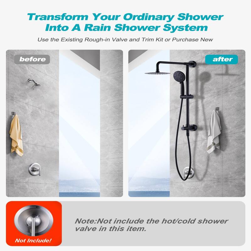 WOWOW Single Handle 7 Spray Patterns Shower Faucet Systerm