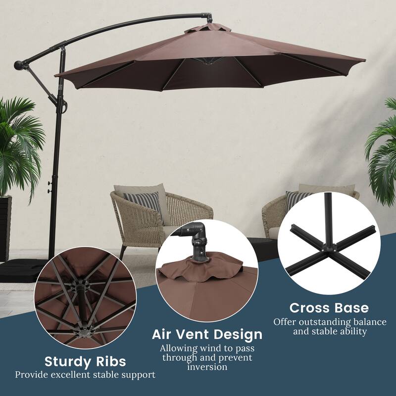 Weller 10-foot Offset Cantilever Hanging Patio Umbrella