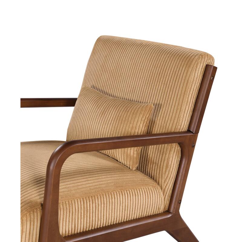 Lounge Chair with Wooden Frame - 32.25" D x 26" W x 30.5" H