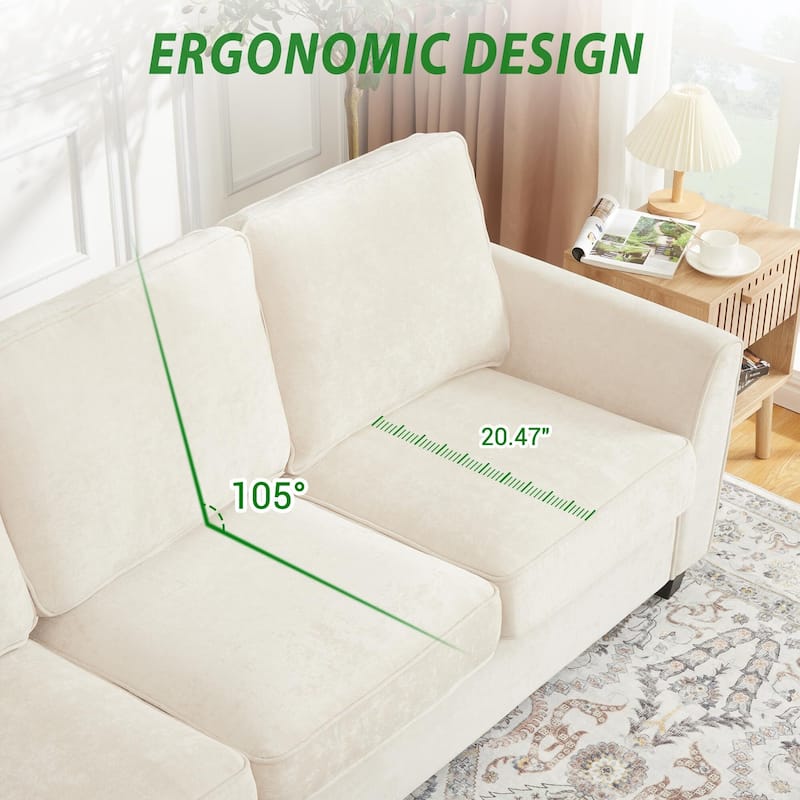 83" Couch, 3-Seater Sofa with Deep Seat, Comfortable Chenille Couch