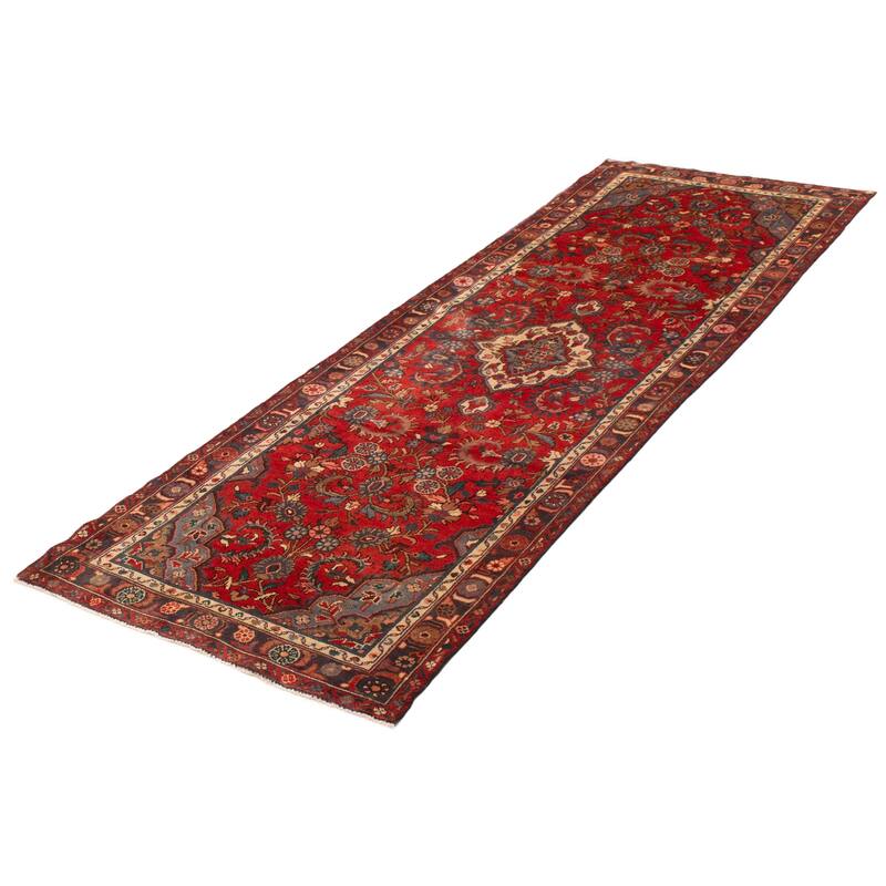 ECARPETGALLERY Hand-knotted Andelz Red Wool Rug - 3'8 x 10'5