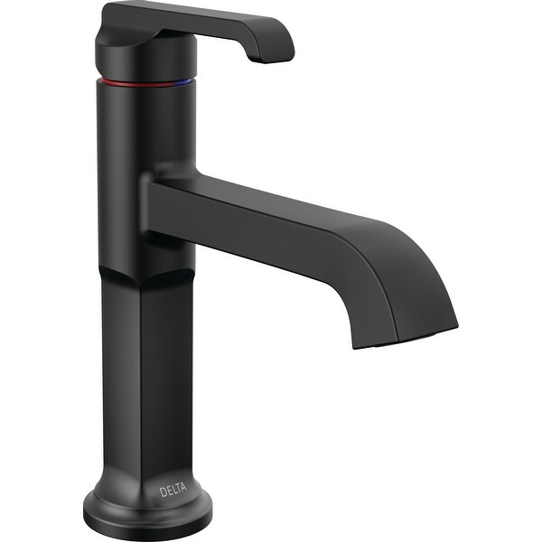 Delta Faucet Tetra Badarmatur In Mattschwarz – Mit Diamond Seal Technologie, WaterSense-zertifiziert, Einloch-Montage
