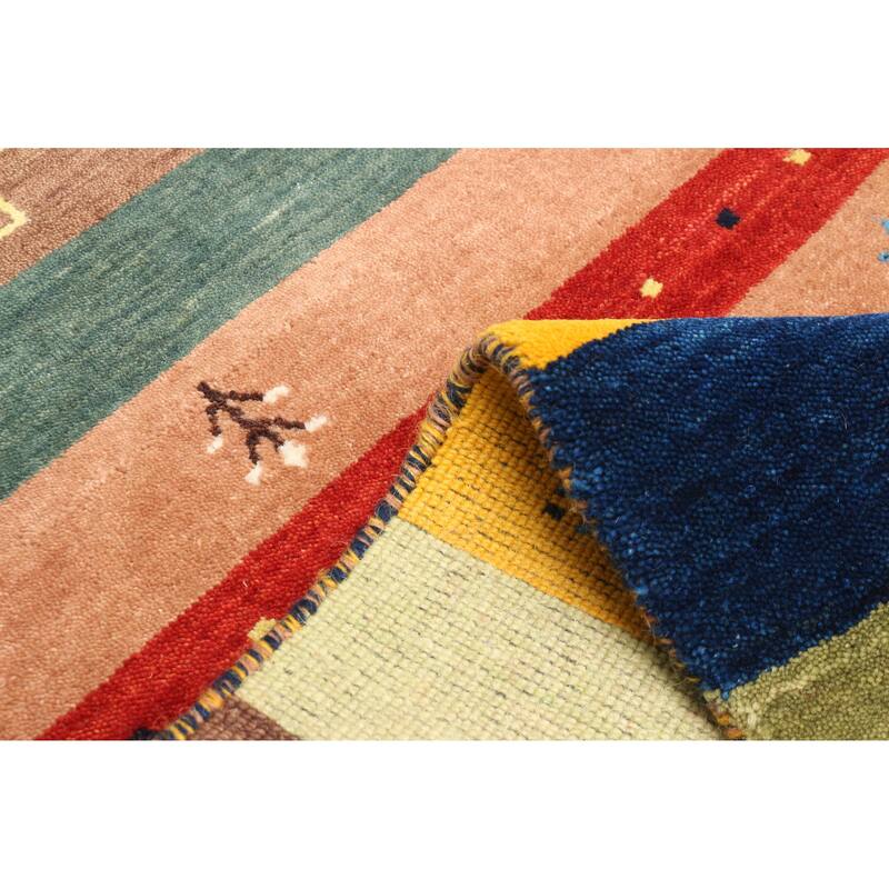 ECARPETGALLERY Hand Loomed Kashkuli Gabbeh Multi Color Wool Rug - 3'11 x 5'7