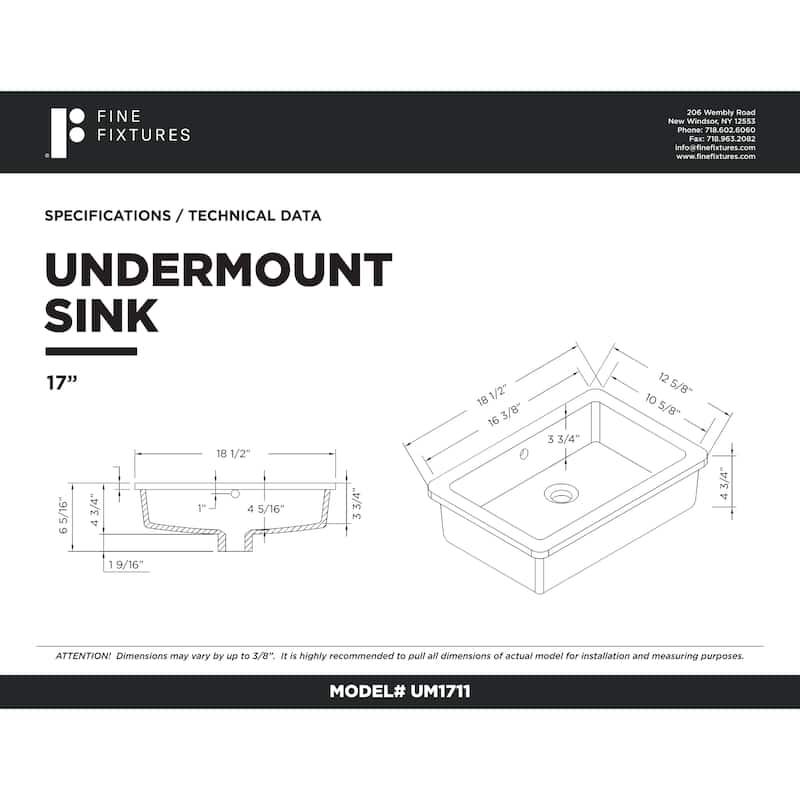 Fine Fixtures Undermount Vessel Bathroom Sink