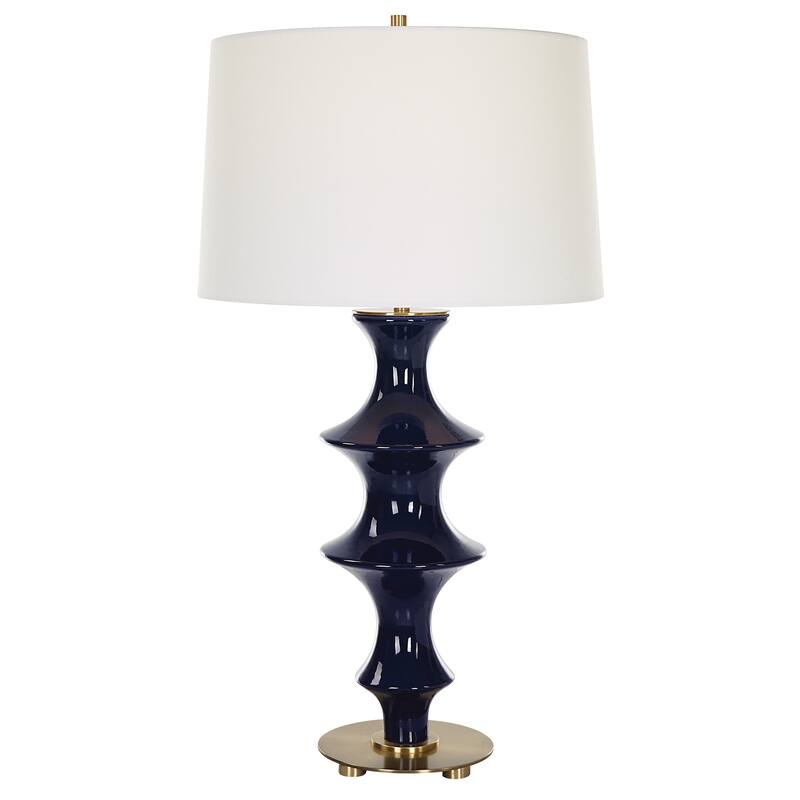 Uttermost Coil Sculpted Blue Table Lamp - 15 W X 28.75 H X 15 D (in)