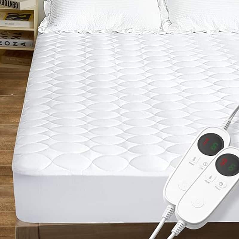 Temperature Regulating Electric Heated Mattress Pad With Controllers