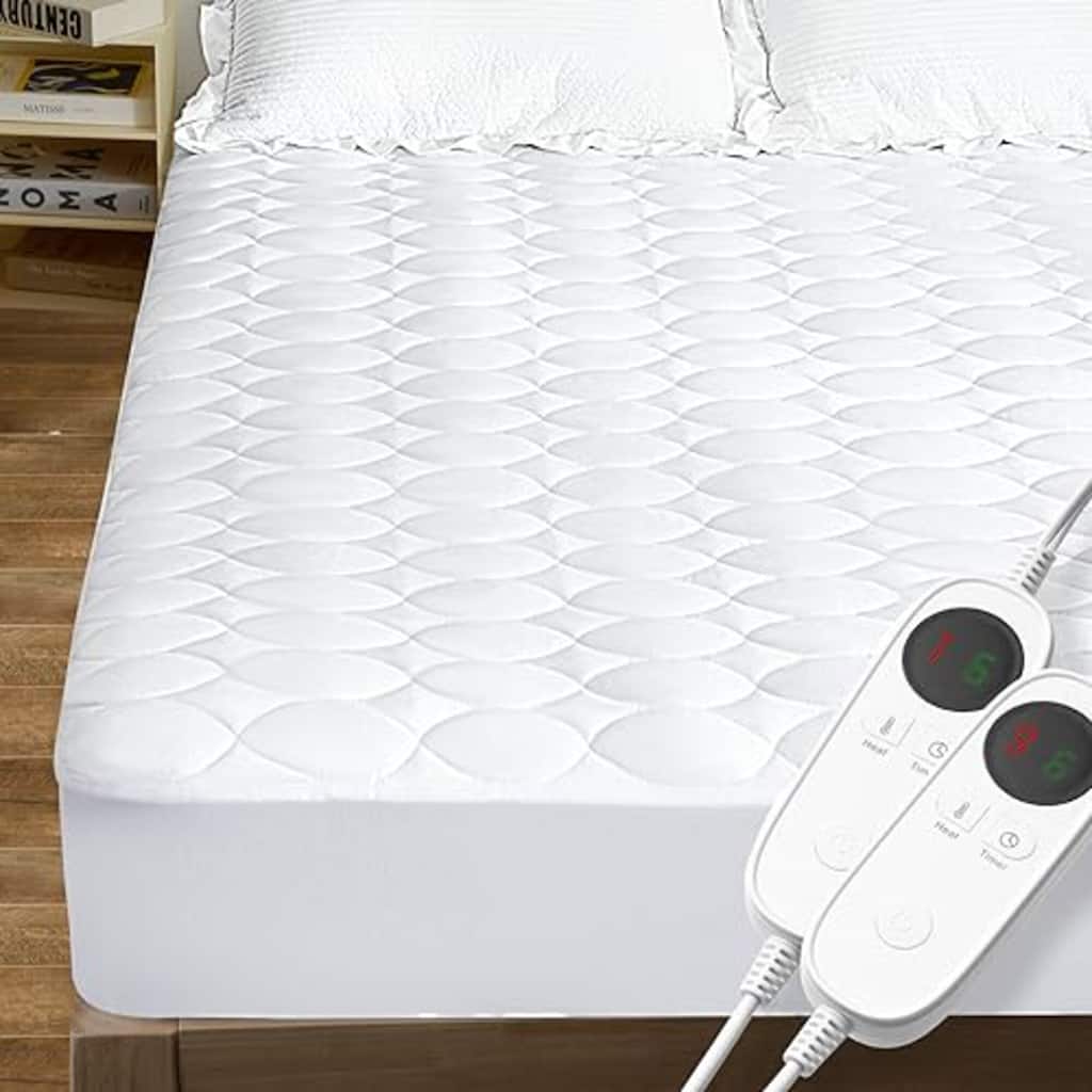 Temperature Regulating Electric Heated Mattress Pad With Controllers