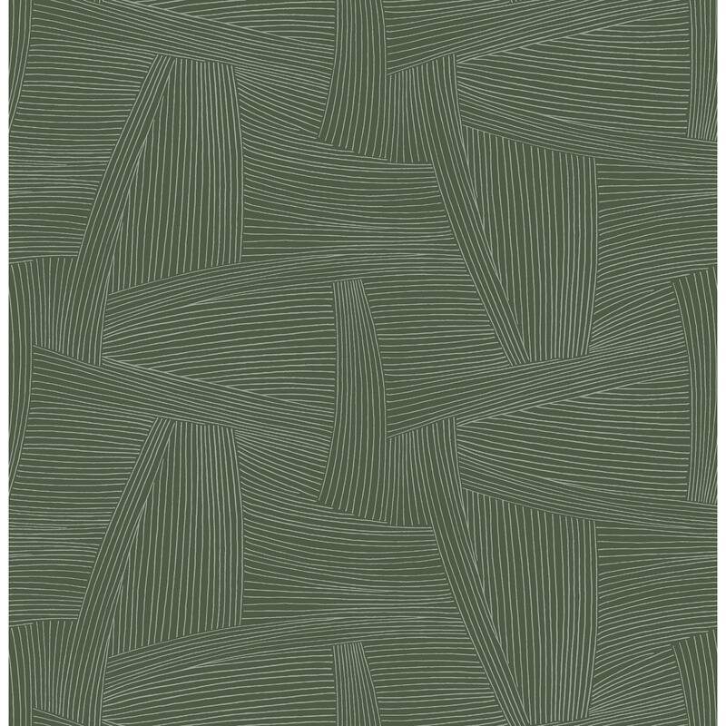 A-Street Prints Reid Evergreen Woven Geometric Wallpaper