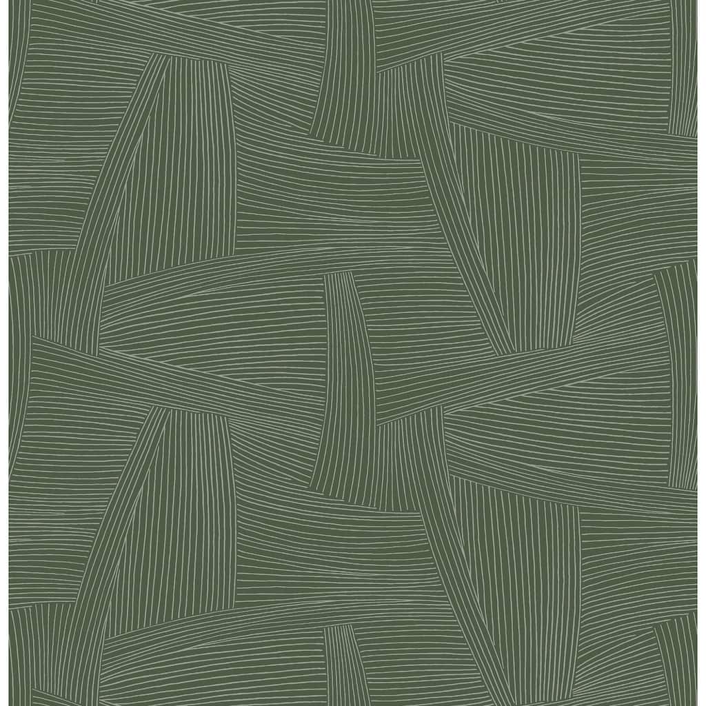 A-Street Prints Reid Evergreen Woven Geometric Wallpaper
