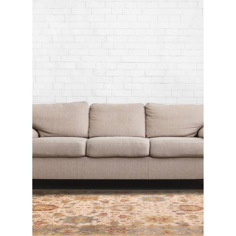 ECARPETGALLERY Hand-knotted Jules Serapi Beige, Ivory Wool Rug - 8'11 x 11'11