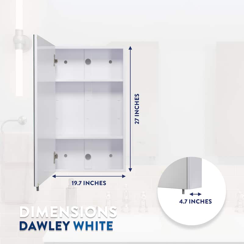 Croydex Dawley Medicine Cabinet, Ideal Bathroom Storage, High Quality White Steel Construction -