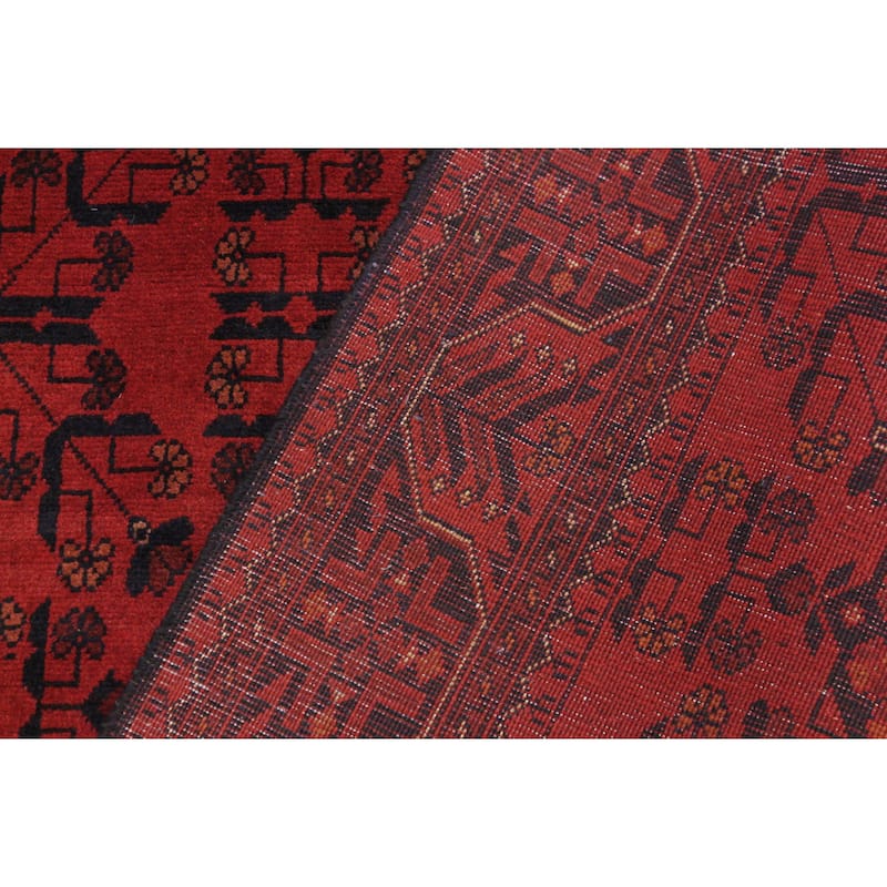 Rustic Biljik Khal Mohammadi Joy Red/Black Rug - 4'2'' x 6'4''