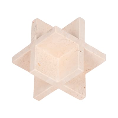 Stone and Travertine Solid Modern Geometric Decorative Object
