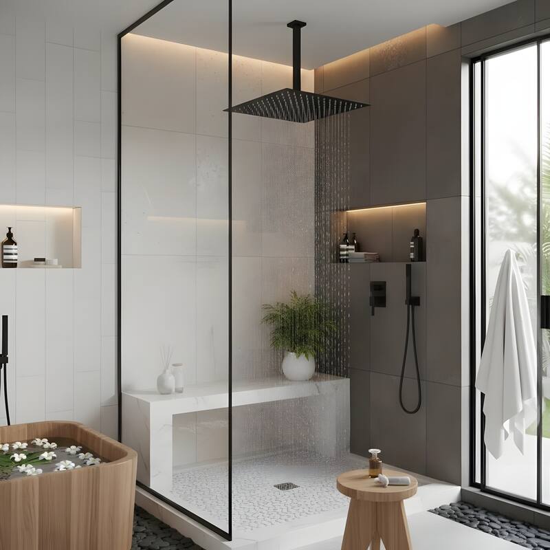 Bathroom Luxury High Pressure Waterfall Rain Shower Head