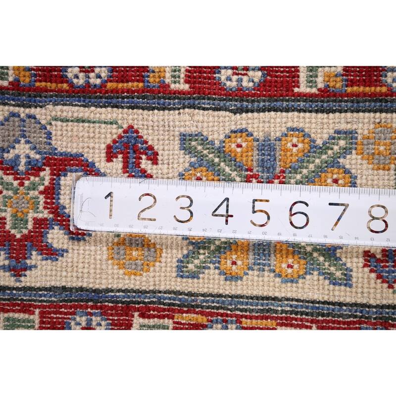 Traditional Grey Kazak Oriental Area Rug Handmade Wool Carpet - 4'11" x 6'8"