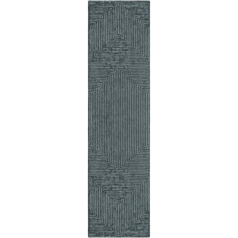Livabliss Modern & Contemporary Quartz Stripe Area Rug - 2'6" x 8' - Sage Green