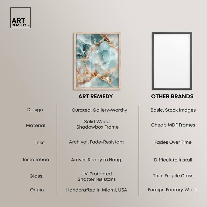 Teal Marble Majesty Shadowbox by Art Remedy