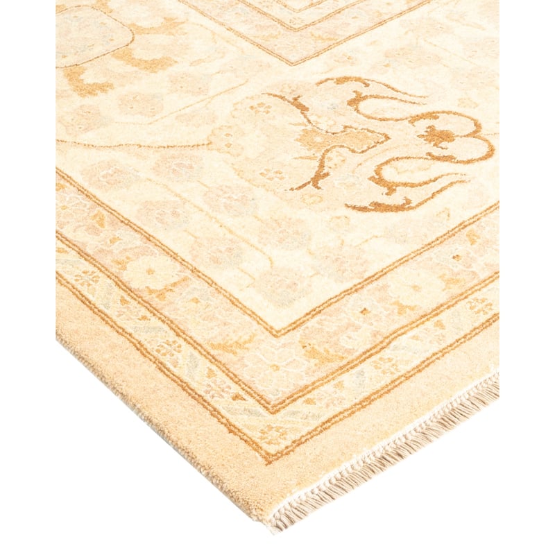 Overton Hand Knotted Wool Vintage Inspired Traditional Mogul Beige Area Rug - 9 x 12