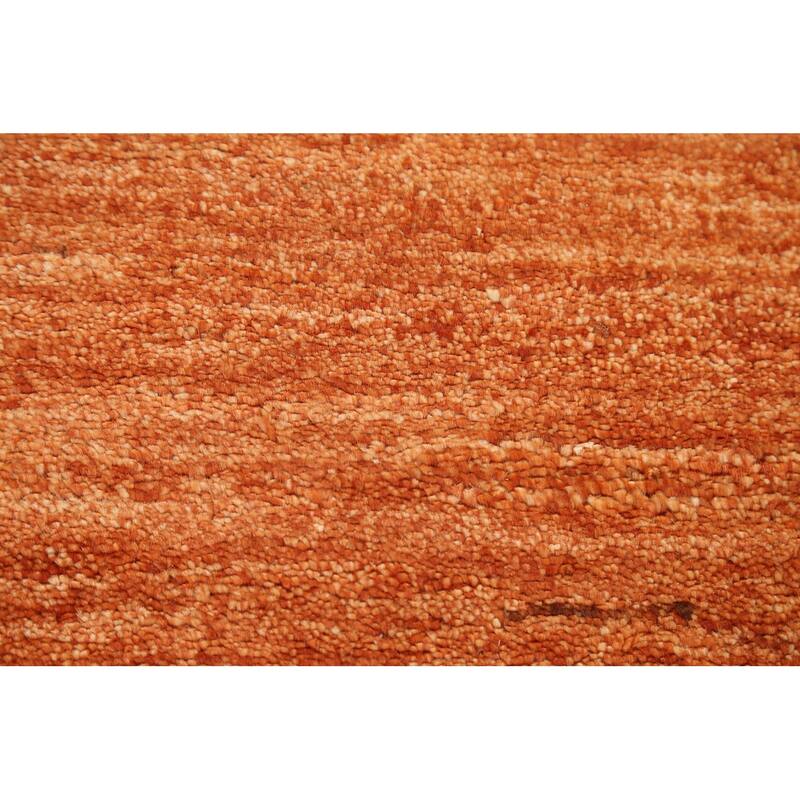 Orange Bordered Oriental Gabbeh Kashkoli Wool Runner Rug Hand-knotted - 2'8" x 8'11"