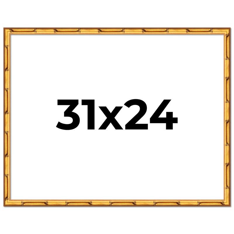 31x24 Frame Gold Bamboo Picture Frame Modern Photo Frame Includes UV Acrylic Shatter Guard Front Acid Free Foam Backing Board