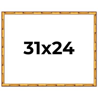 31x24 Frame Gold Bamboo Picture Frame Modern Photo Frame Includes UV Acrylic Shatter Guard Front Acid Free Foam Backing Board