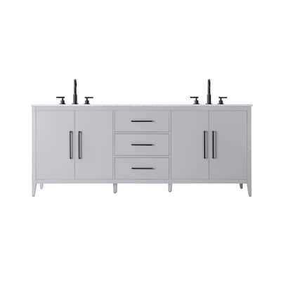 Elegant Lighting VF29384D Millie 84" Free Standing Double Basin Vanity