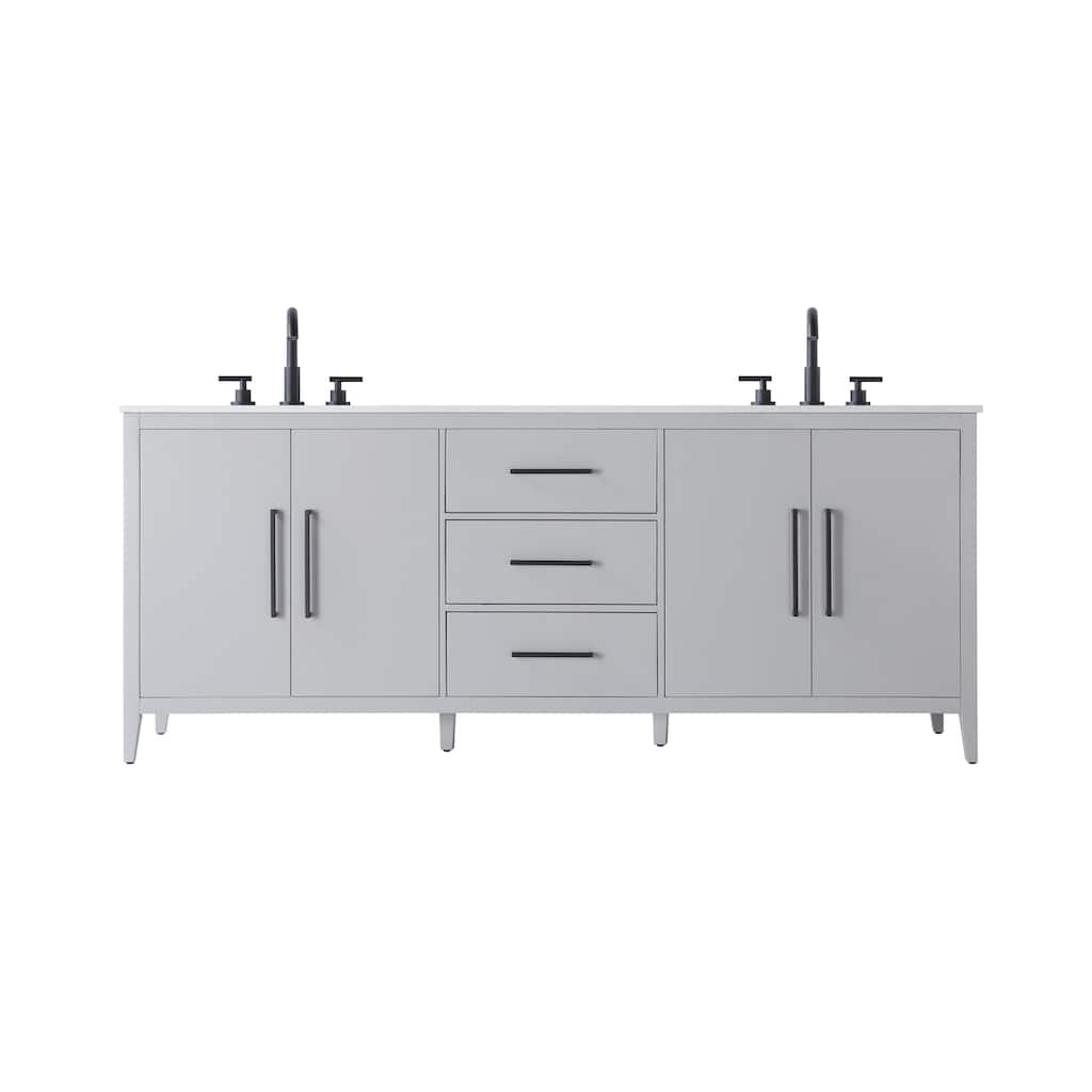 Elegant Lighting VF29384D Millie 84" Free Standing Double Basin Vanity