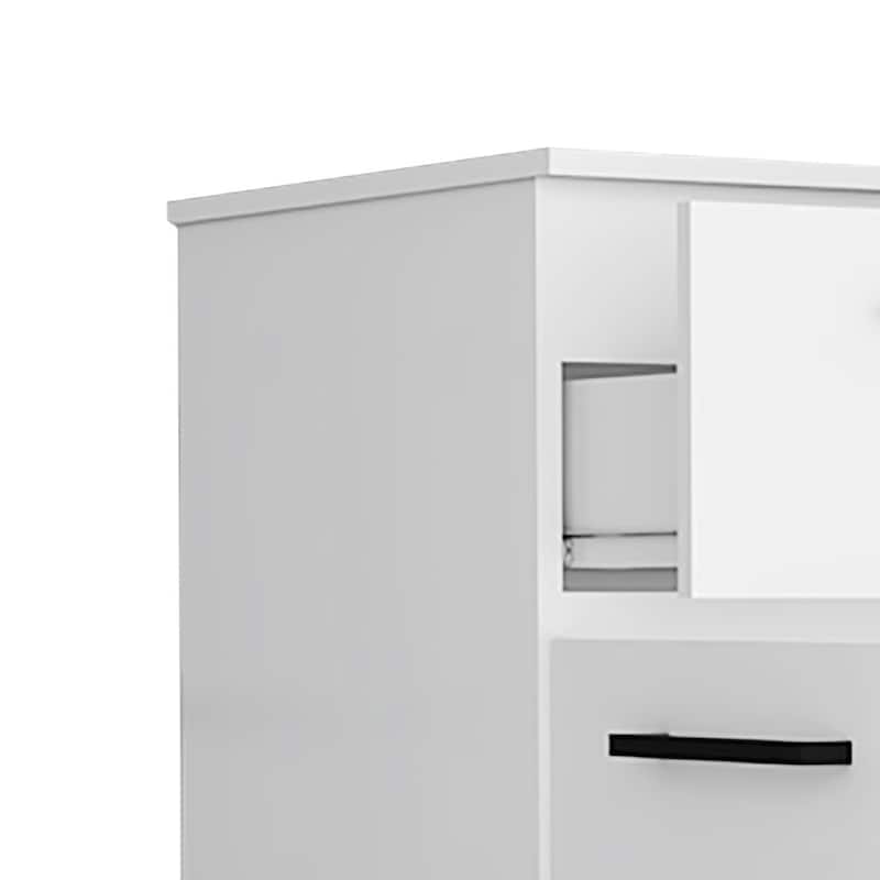 Minimalist Wooden Storage Dresser, White