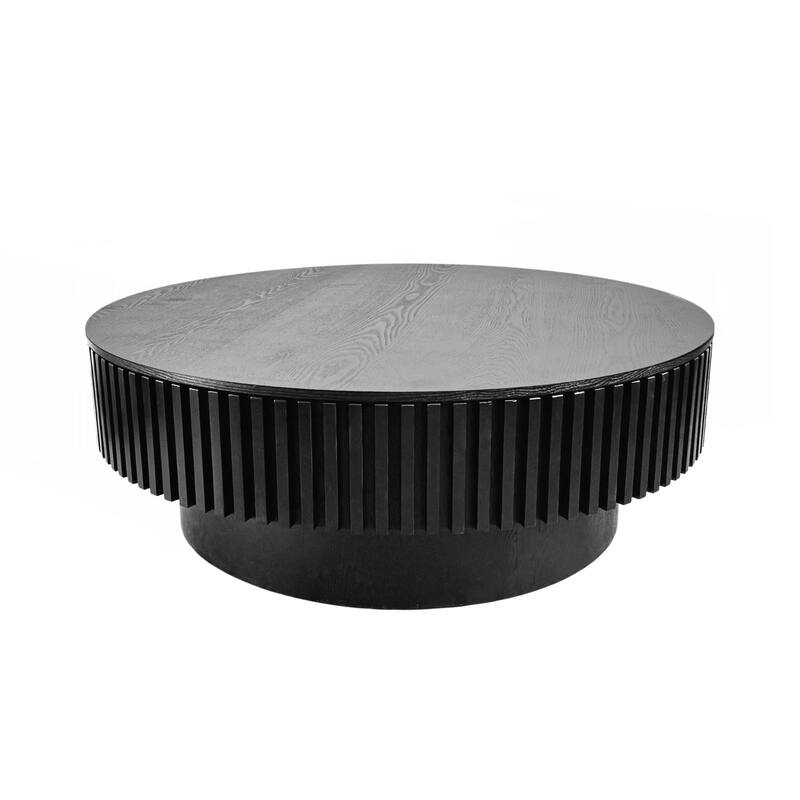 39.37 Inch Round Coffee Table with Storage
