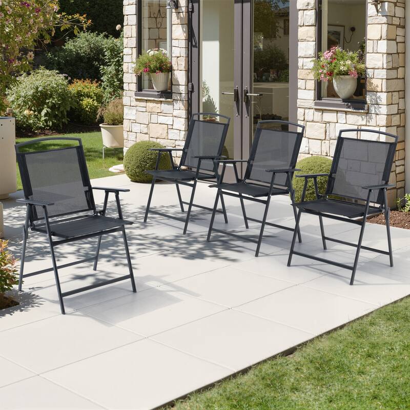 VredHom 4PC Patio Folding Outdoor Dining Chairs