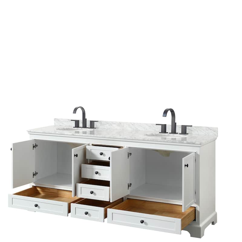 Deborah 80-inch Double Vanity, Oval Sinks, No Mirrors