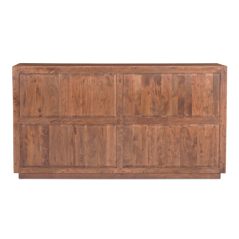 NADAAL STUDIOS Sterling Dresser, Six Drawer Solid Acacia with Live Edge and Butterfly Joinery, Brown